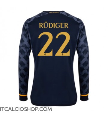 Real Madrid Antonio Rudiger #22 Seconda Maglia 2023-24 Manica Lunga